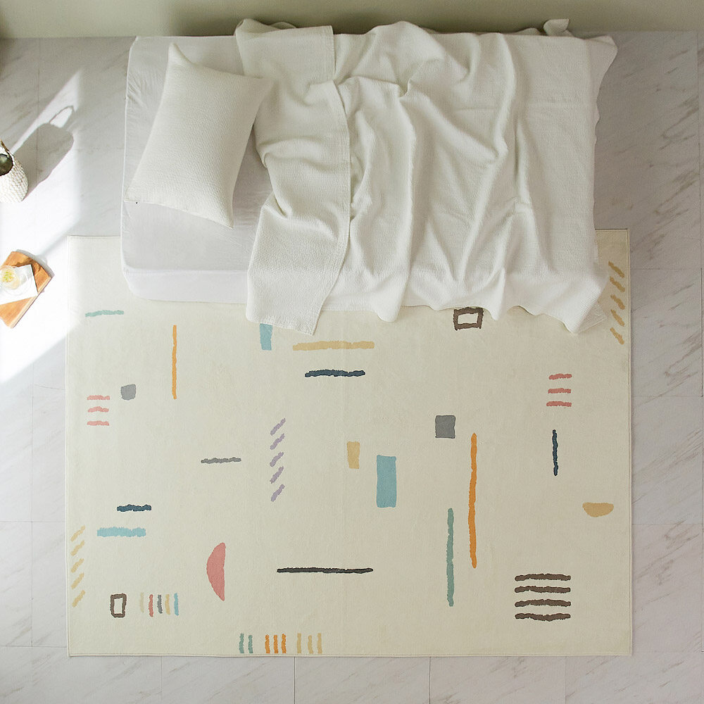 (M) 포근한 레미니 드로잉 러그 카페트 200x300