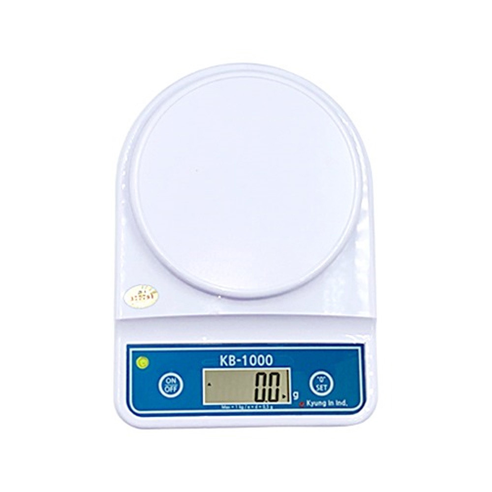 UH 디지털 정밀 전자저울 베이킹 계량 주방 이유식 저울 가정용 1kg, 0.5g, 화이트 - 상품 이미지
