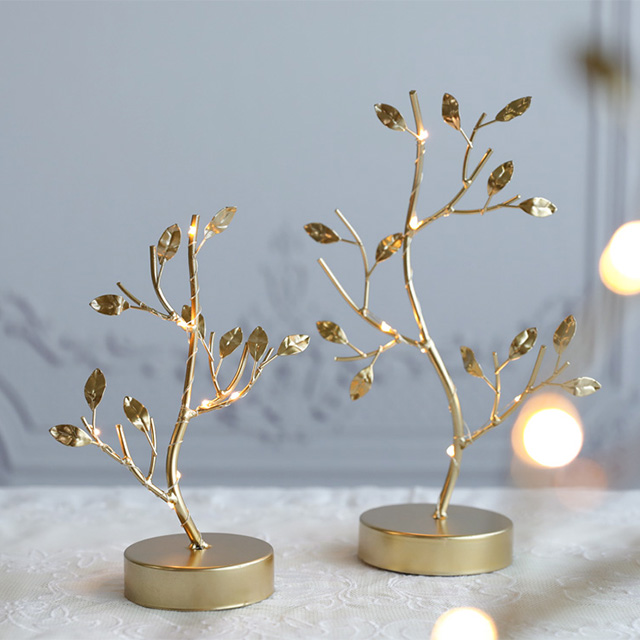 LED 골드 브랜치 인테리어 장식 무드등 소품 와이어 조명 S