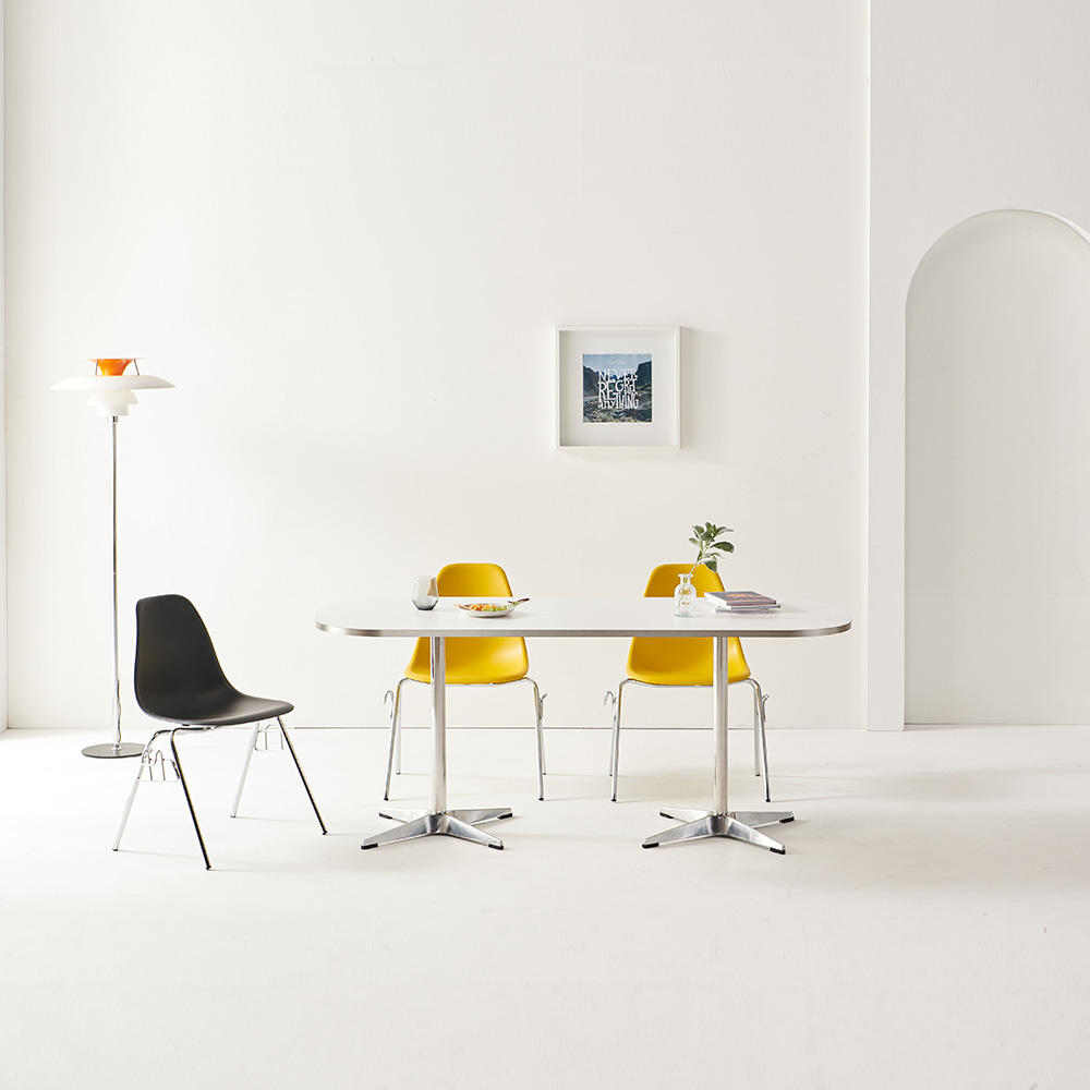 플랜 카페 업소용 테이블 라운드 식당 식탁 1600 블랙