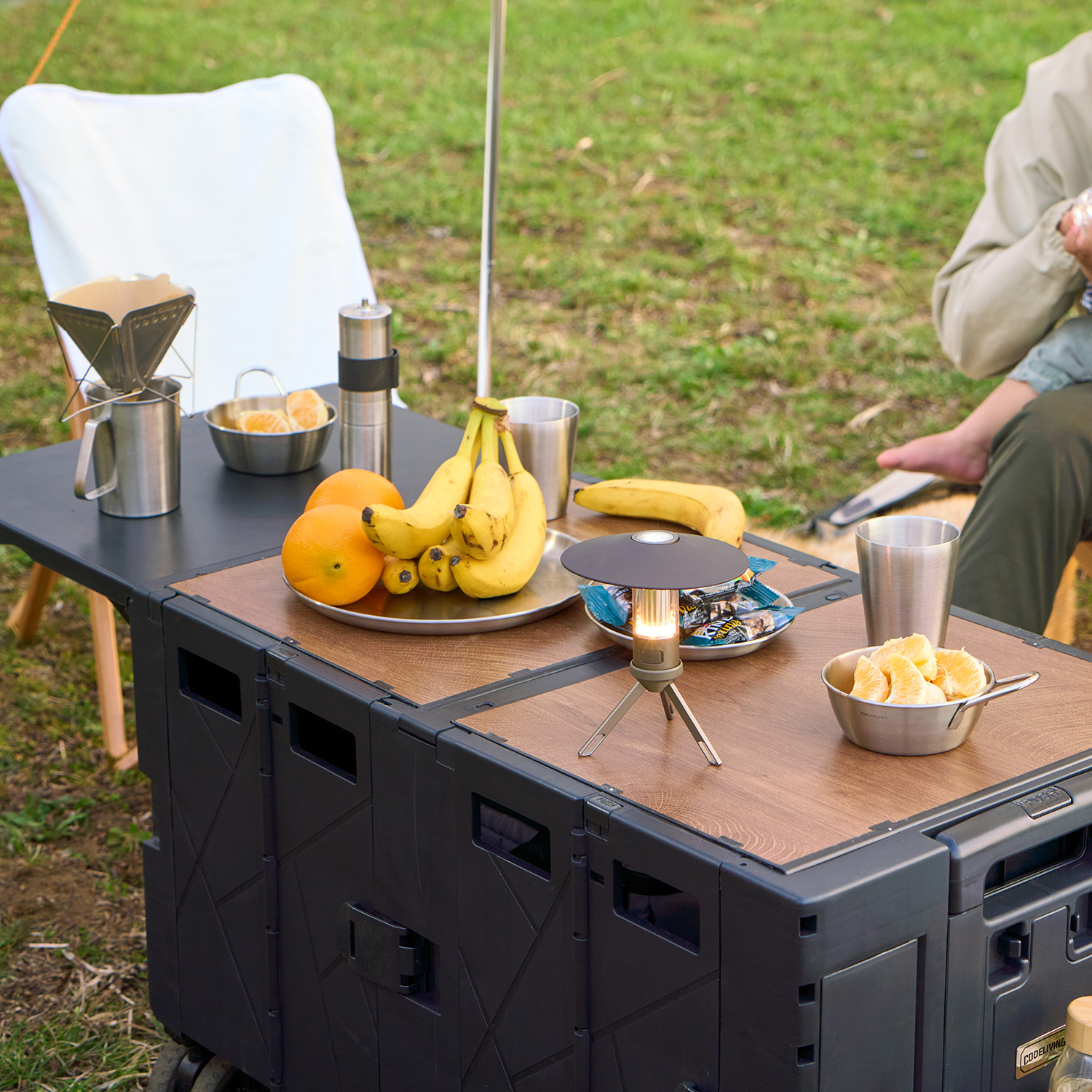 코드리빙 웨건 테이블 캠핑웨건 캐리어 카트 광폭휠 풋브레이크 상판포함 2세대