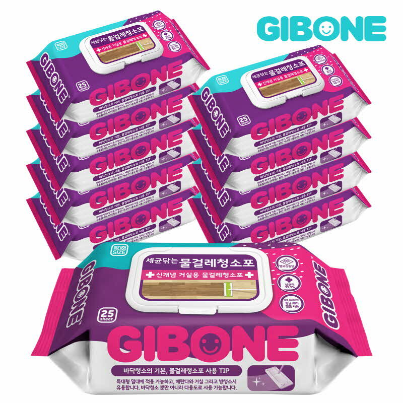 기본에 세균닦는 물걸레 청소포 특대형 25매 10팩