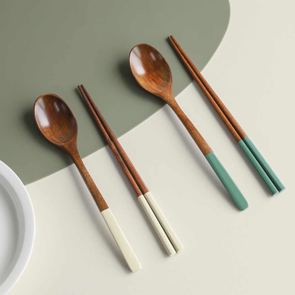 4인 옻칠수저세트 한식 나무 우드 숟가락젓가락 - 상세 이미지 2