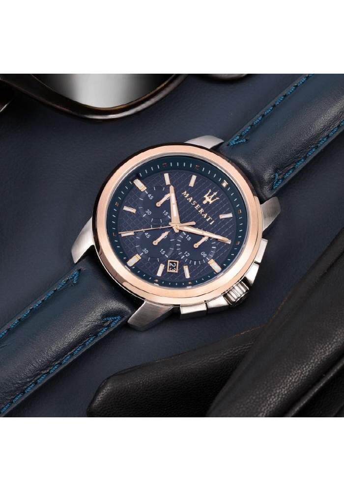 [Italian Design] 마세라티 남자 SUCCESSO 가죽 클래식 손목 패션 방수 쿼츠 야광시계 딥블루 이미지 7