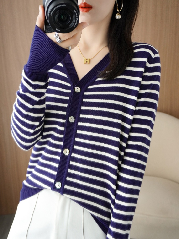 엄마친구아들 6화 정소민 가디건 오렌지 배석류 줄무늬 가을 의상 옷 패션 - 상세 이미지 4