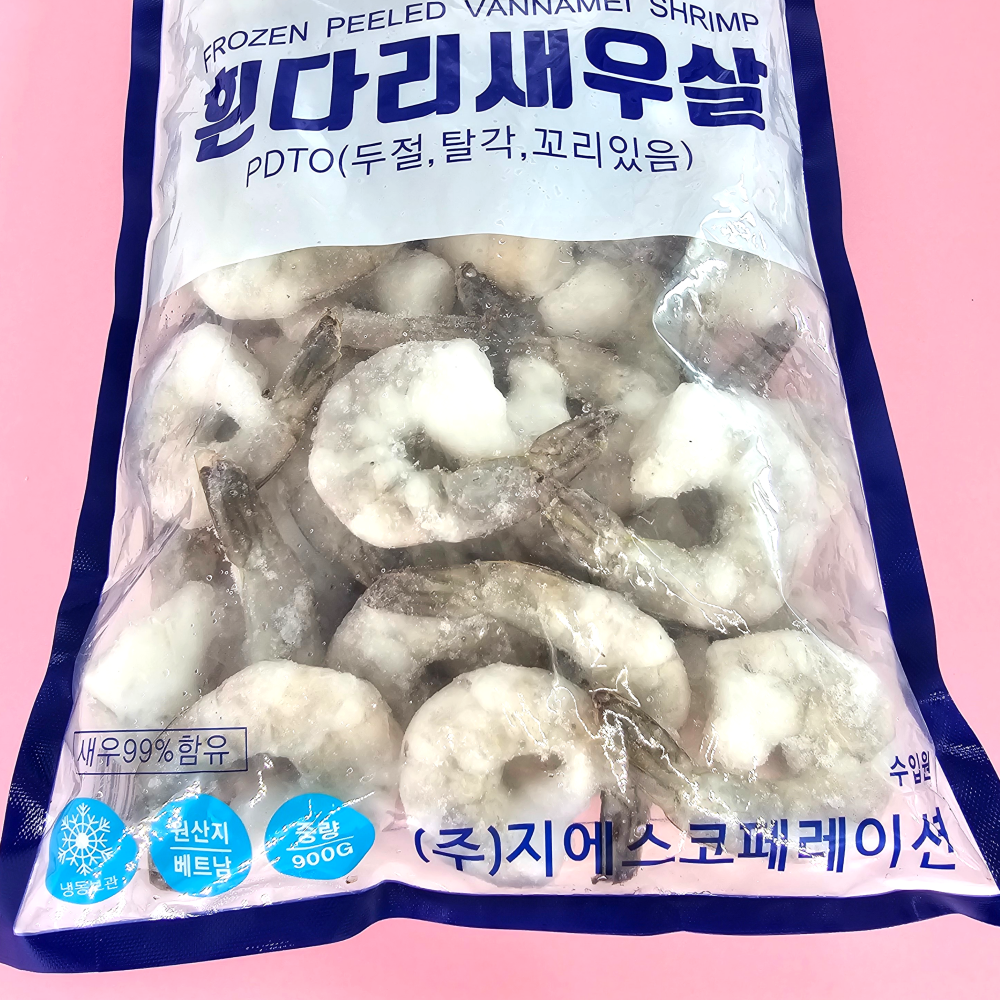 중국산 탈각새우 16/20 칵테일새우 1kg (실중량 900g) 생 새우살 냉동 특대 깐새우 흰다리새우살 - 상세 이미지 2