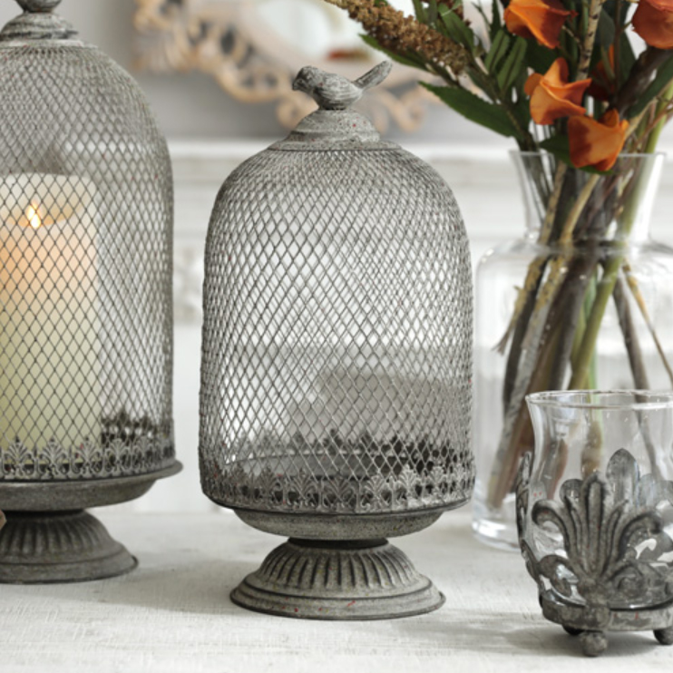 쉐비쉭 버드 빈티지 철제 케이지 인테리어 캔들 홀더 장식 엔틱 카페 감성 새장 소품 장식품 S