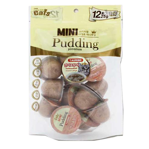 더캣츠 미니푸딩 고양이캔 고양이통조림 파우치 간식 참치+연어, 300g, 1개