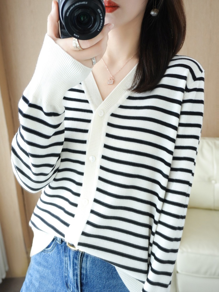 엄마친구아들 6화 정소민 가디건 오렌지 배석류 줄무늬 가을 의상 옷 패션 - 상세 이미지 2