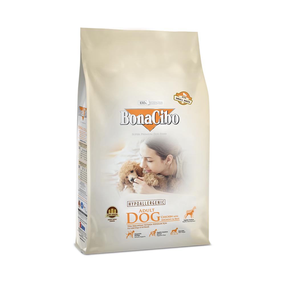스몰바이트 보나시보 어덜트 독 치킨 엔초비 & 라이스 1.5kg 강아지사료 - 상품 이미지