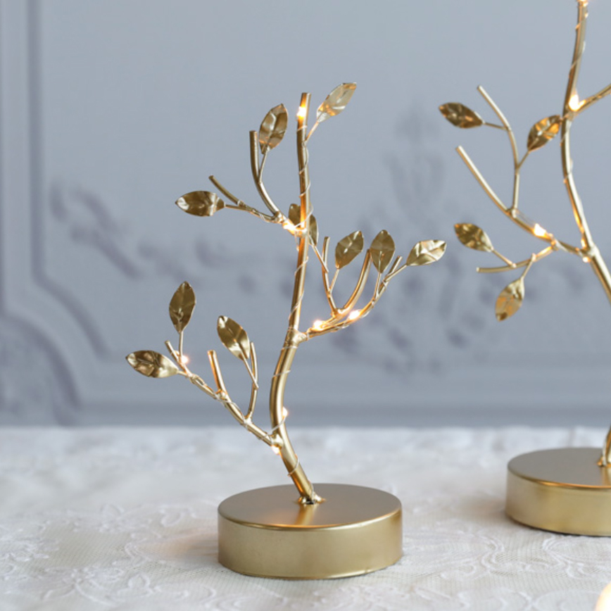 LED 골드 브랜치 인테리어 장식 무드등 소품 와이어 조명 S