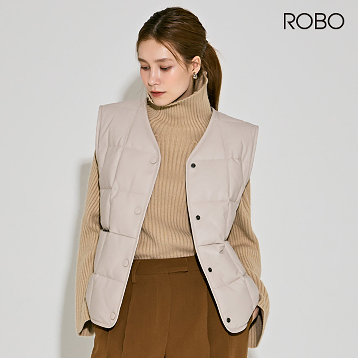 [런칭가 349,000원] 로보 ROBO 이태리  MAPEL 나파 램스킨 구스 다운 베스트 - 상세 이미지 4