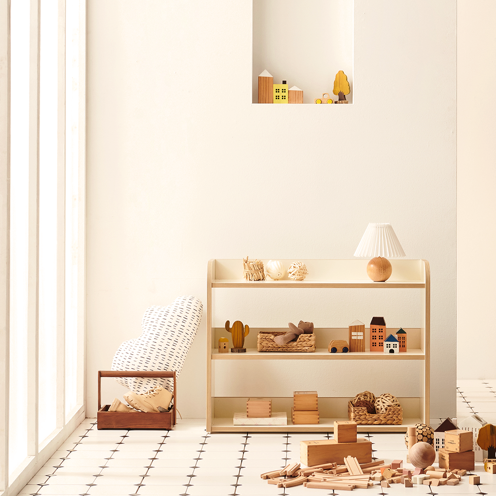 2단 교구장 멜로우 전면 책장 교구장 아기 어린이 832x260x630mm, 2단, 아이보리