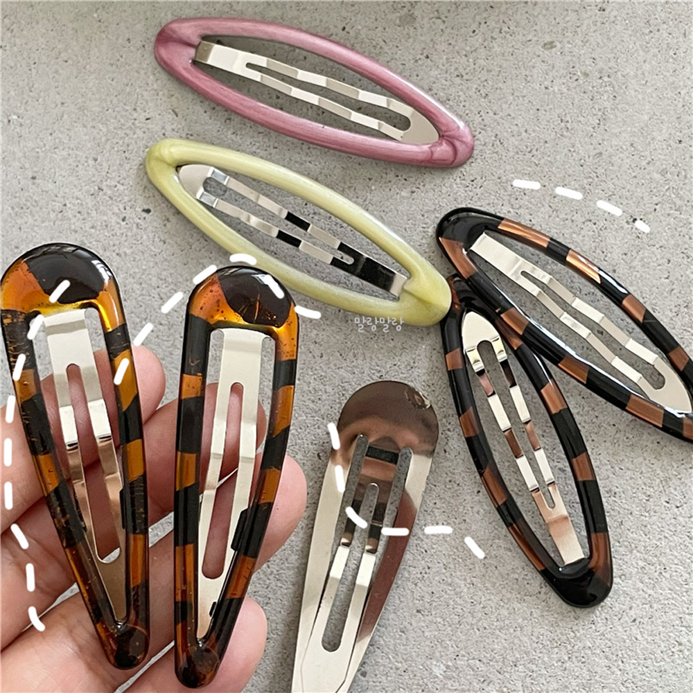 똑딱핀 잔머리고정 호피옆머리핀 똑딱핀세트 머리핀사용법