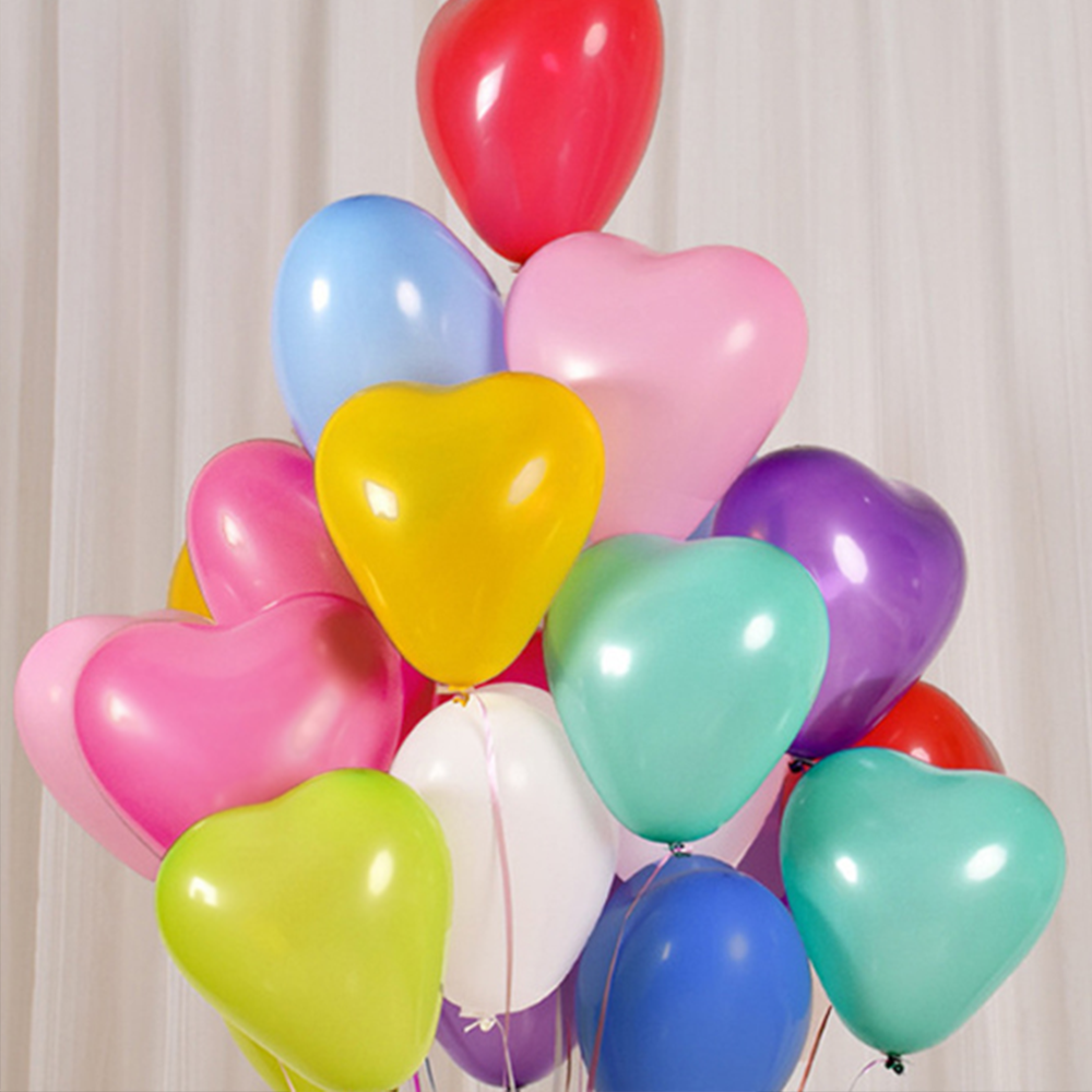 20개입 세트 펄혼합 하트 모양 풍선 파티 생일 장식 이벤트 꾸미기 축하 행사 개업식 - 상품 이미지