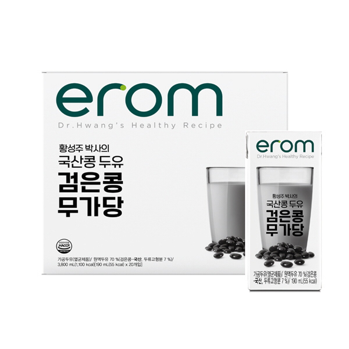 (m)황성주 국산콩 두유 검은콩 무가당 190ml x 60팩 - 메인 이미지