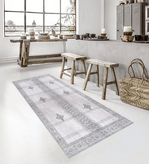 베이자플로우 PVC 플랫 러그 - 엠마 화이트 180 x 260 cm