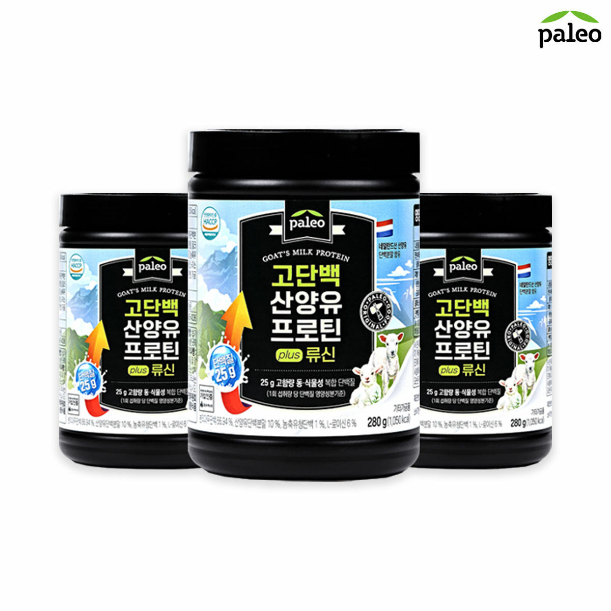 [M] 팔레오 고단백 산양유 프로틴 류신 3통 - 상품 이미지