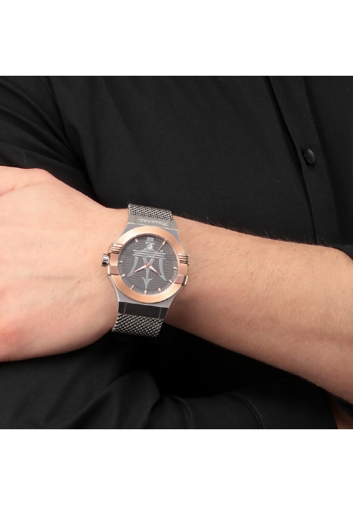 [Italian Design] 마세라티 남자 POTENZA 메탈 클래식 손목 패션 방수 쿼츠 야광시계 블랙/실버