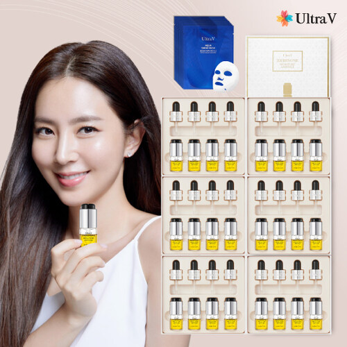 (울트라브이) 이데베논 앰플 8ml x 총 24병 + 마스크팩 10매 패키지 - 메인 이미지