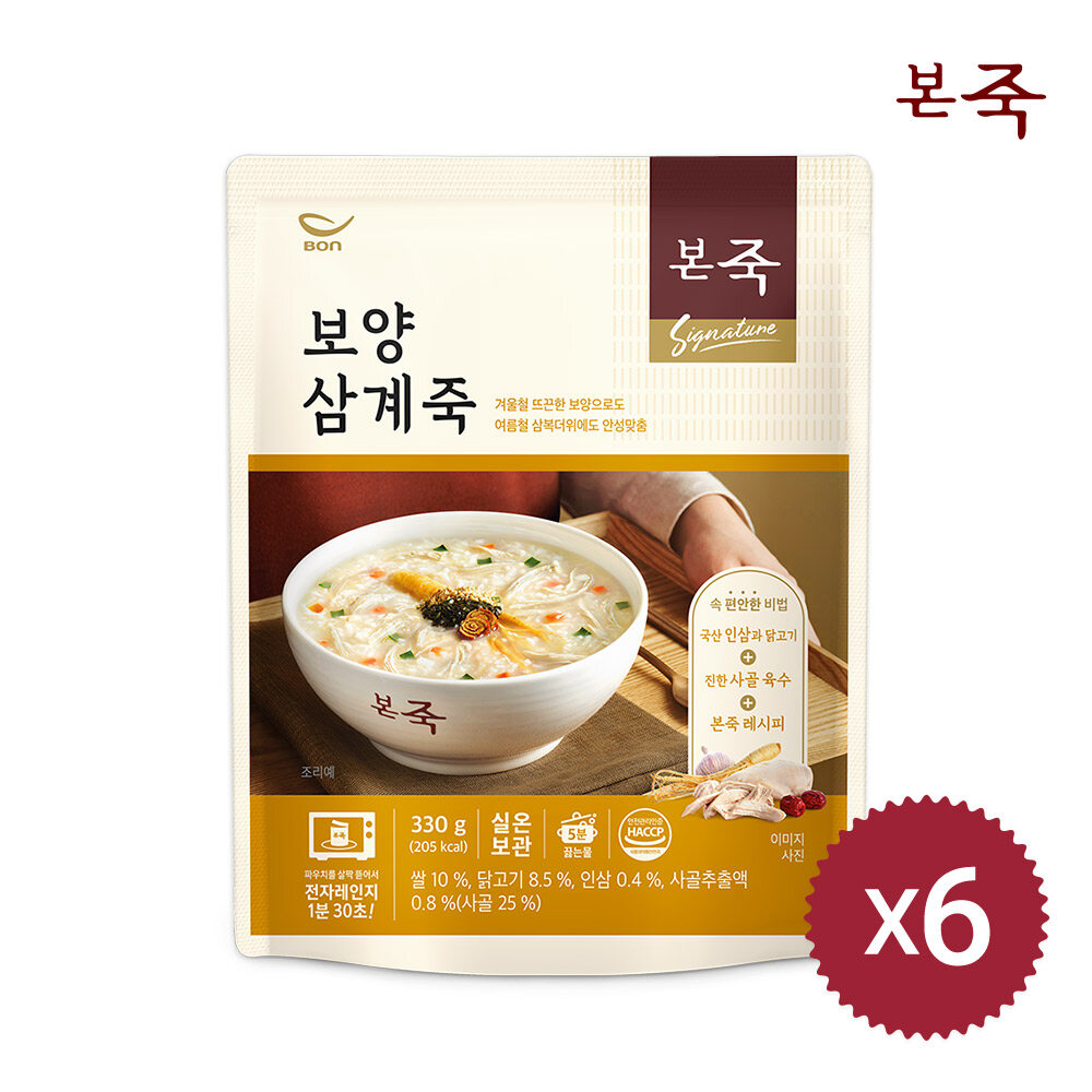 (m)본죽 보양삼계죽 330g X 6팩 - 상품 이미지
