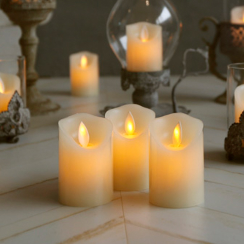 루시아 미니 LED 흔들리는 촛불 무빙 필러 캔들 진짜 양초 재질 이벤트 가짜 기둥 필러 파라핀 양초 소