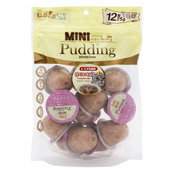 더캣츠 미니푸딩 고양이캔 고양이통조림 파우치 간식 참치+연어, 300g, 1개