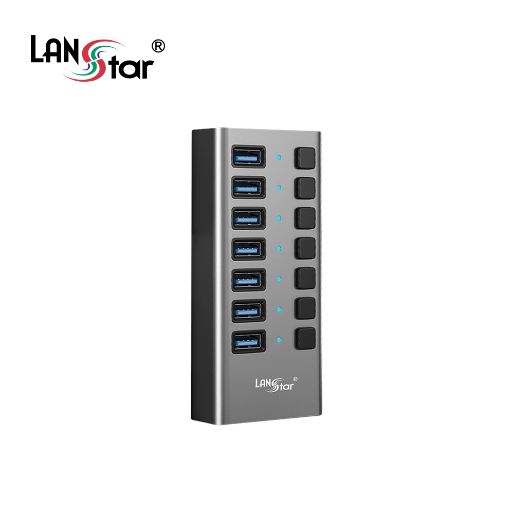 USB허브 3.0 포트 확장 고속충전 과전류 방지 개별 스위치 지원 (LS-UH307)