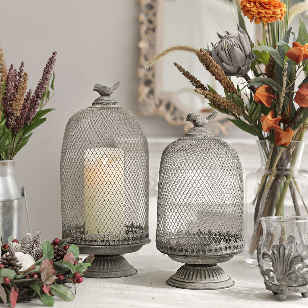 쉐비쉭 버드 빈티지 철제 케이지 인테리어 캔들 홀더 장식 엔틱 카페 감성 새장 소품 장식품 S