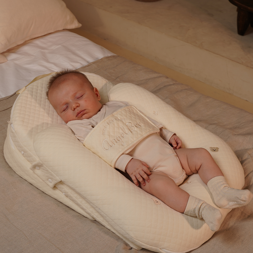 엔젤앤비 역류방지쿠션 역방쿠 휴대용 신생아 유아침대 오리지널 곰돌이 제품 이미지