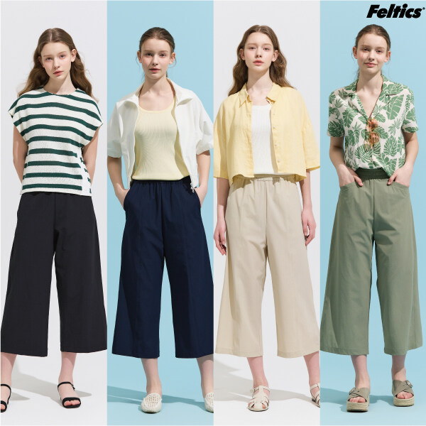 (론칭가 59,900원) 가격인하!  펠틱스 여성 매직 쿨링 큐롯(7부) 팬츠 4종 - 상품 이미지