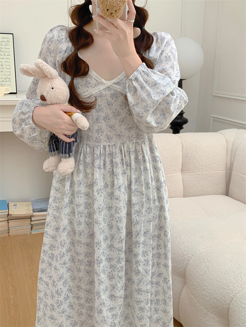 (커플잠옷) (리크원피스잠옷) 임산부잠옷 빅사이즈파자마 트임 꽃무늬 플라워 신혼 연인 상세 이미지 22
