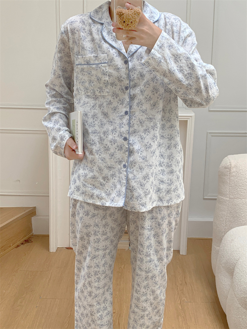 (커플잠옷) (리크원피스잠옷) 임산부잠옷 빅사이즈파자마 트임 꽃무늬 플라워 신혼 연인 상세 이미지 16