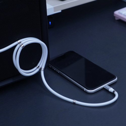 레드빈 마그네틱롤 선정리 USB 5핀 고속충전 자석 마그네틱 케이블 - 상세 이미지 3