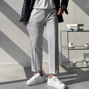 1+1 남자 콕피 봄 가을 9부 10부 일반&밴딩 일자 슬림 스판 슬랙스 착용 후기 | 사이즈/핏 총정리 - 상품 이미지 2