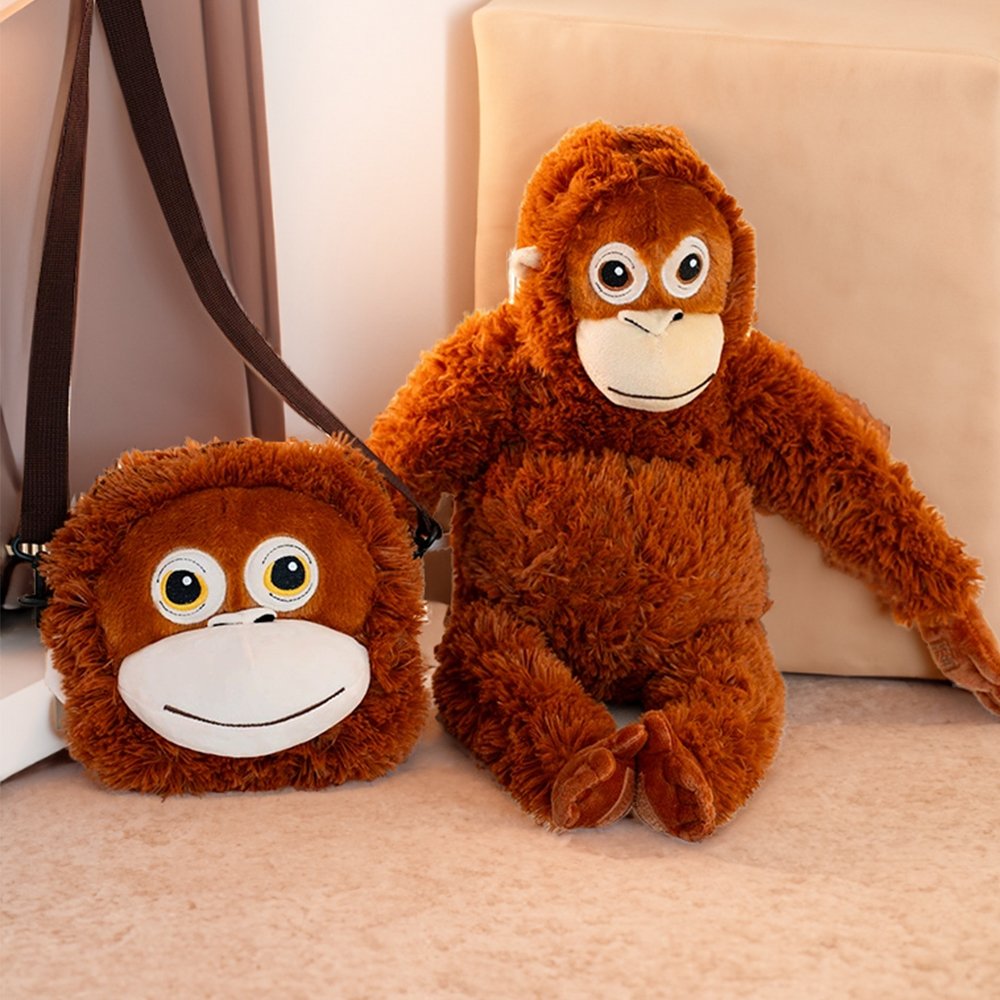 오랑이 인형 크로스백 오랑우탄 가방 원숭이 폰가방 귀여운 여행 인형 동물