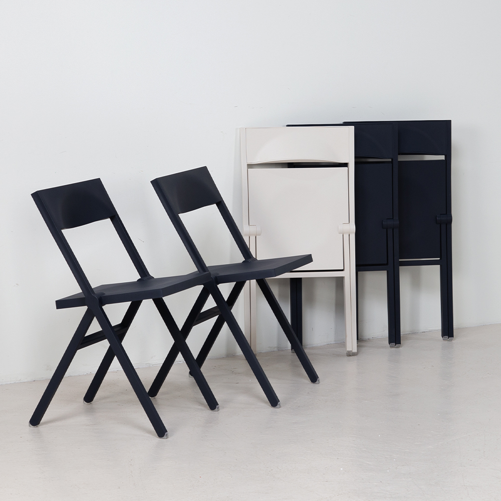 슬래시 레트로 인테리어 접이식 플라스틱 카페 의자 - 상세 이미지 3