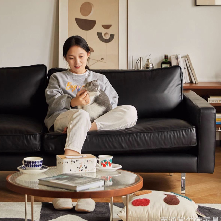 럭소 레더 엘레강스 사무실 거실 3인용가죽소파 3인 S