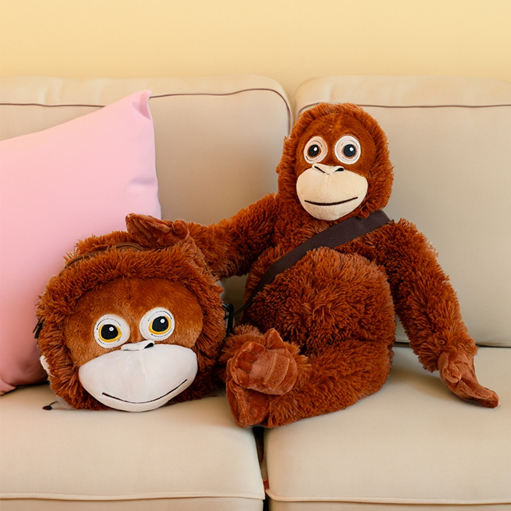 오랑이 인형 크로스백 오랑우탄 가방 원숭이 폰가방 귀여운 여행 인형 동물