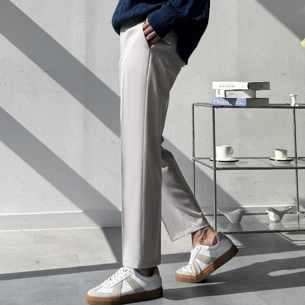 1+1 남자 콕피 봄 가을 9부 10부 일반&밴딩 일자 슬림 스판 슬랙스 이미지 4