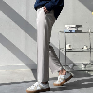 1+1 남자 콕피 봄 가을 9부 10부 일반&밴딩 일자 슬림 스판 슬랙스 착용 후기 | 사이즈/핏 총정리 - 상품 이미지 4