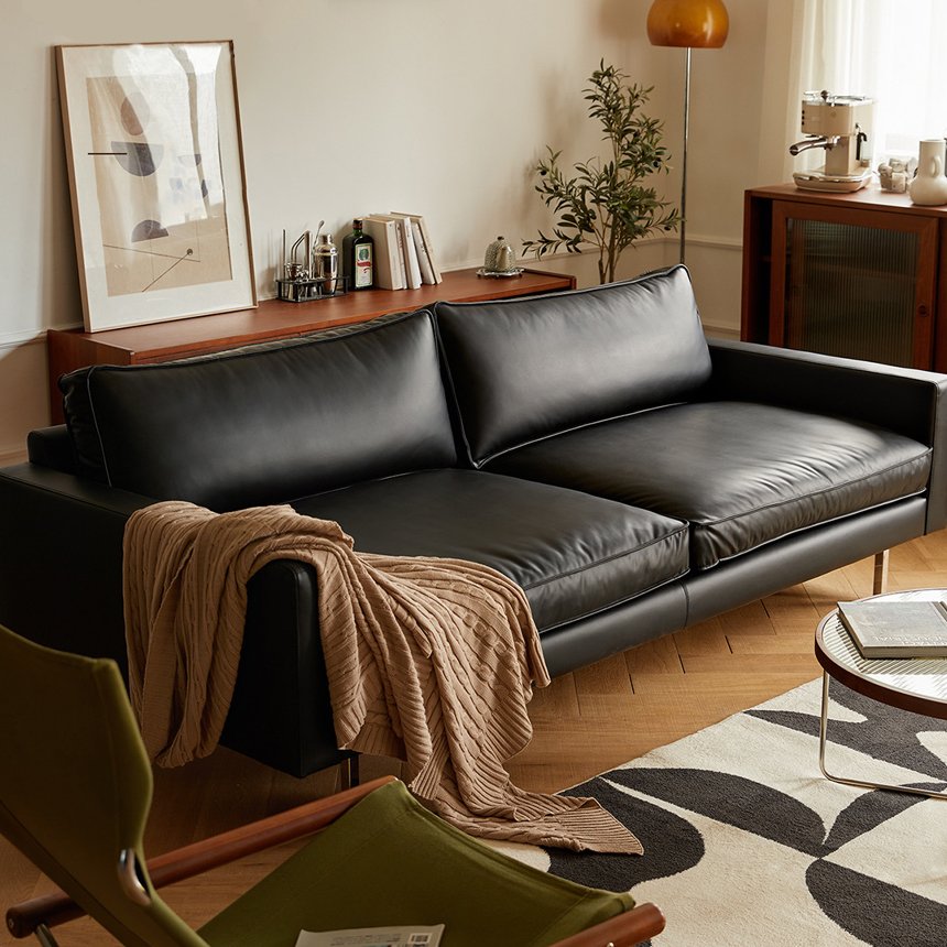 럭소 레더 엘레강스 사무실 거실 3인용가죽소파 3인 S