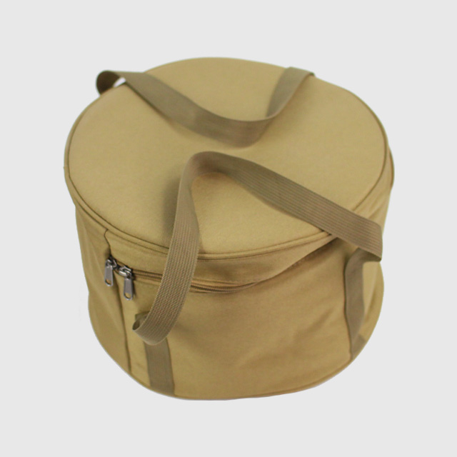 KOOLMAN 쿨맨 캠핑 코펠 가방 원형 식기 수납 L, 골든브라운