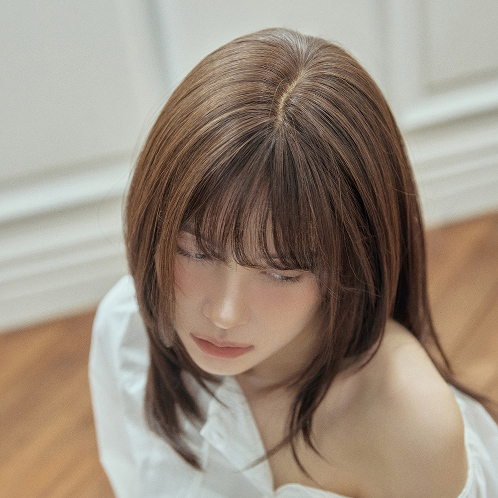 완수제 통가발 레이어드 윈드컷 실비 모스트 자연스러운 정수리 항암 가벼운 - 상세 이미지 4