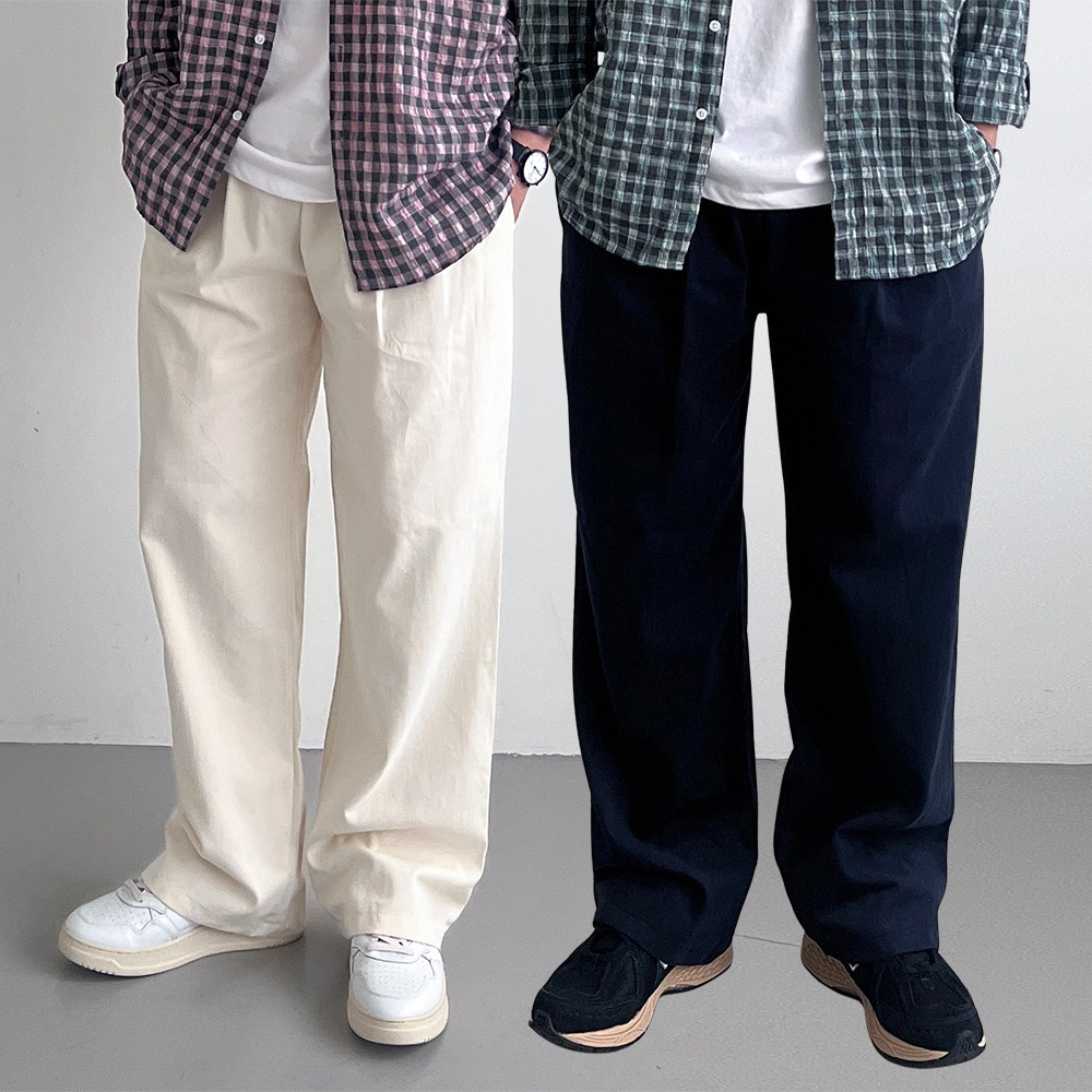 1+1 와이드치노팬츠 남자통바지 남자벌룬팬츠 - 상품 이미지