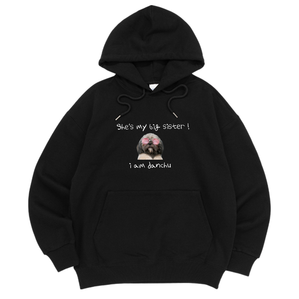 더오래 커스텀 후드티 강아지 고양이 주문제작 오버핏 360gsm 500g/yd 후드 1번 - 상세 이미지 3