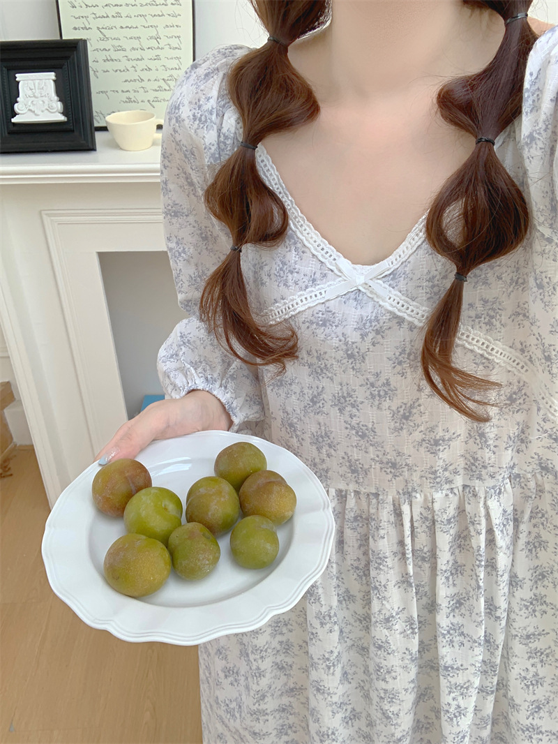 (커플잠옷) (리크원피스잠옷) 임산부잠옷 빅사이즈파자마 트임 꽃무늬 플라워 신혼 연인 상세 이미지 10