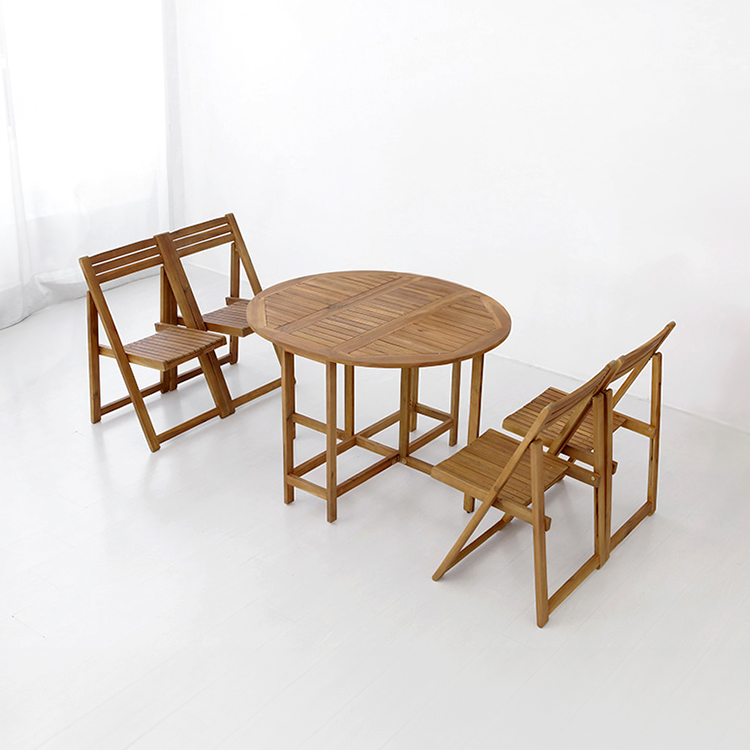 비엣트 4인 원목접이식테이블세트 BDC17 아카시아 5441.2982