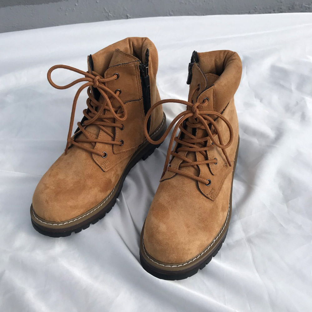 발목 편한 지퍼 남자 스웨이드 키높이 워커 4cm - 상품 이미지