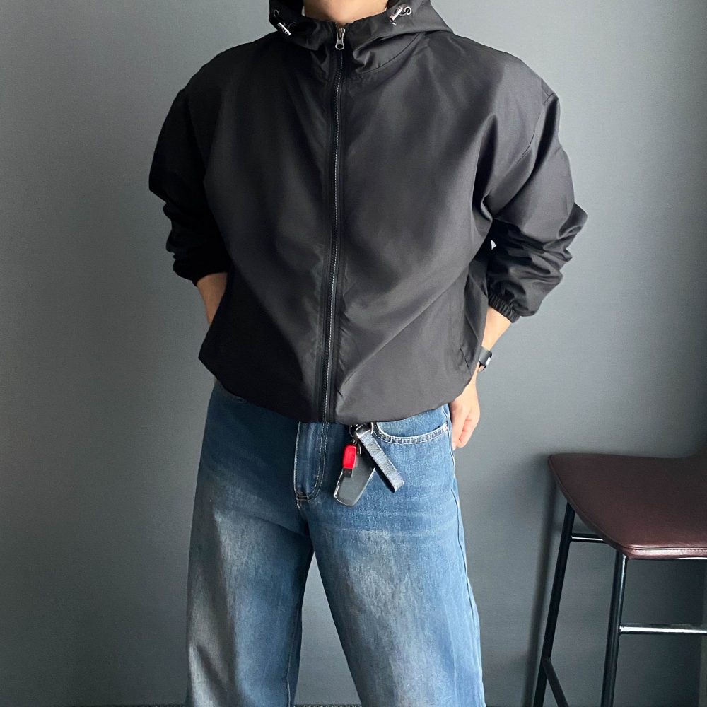 얇은바람막이 오버핏바람막이 남자아노락 이미지 2